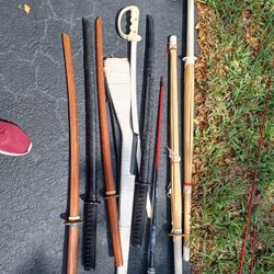 Wood Training Swords And Karate Bang Sticks