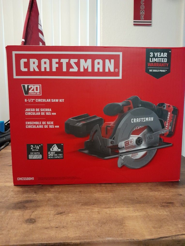 CRAFTSMAN V20 20-volt Max 6-1/2-in Cordless Circular Saw Kit (1-Battery  Charger  Included) for Sale in Phoenix, AZ OfferUp