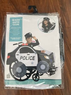 On Patrol Adaptive Wheelchair Costume Police Car Cover with Hat