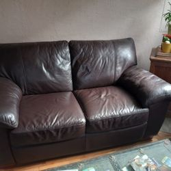 Ikea Leather Vreta Loveseat Couch