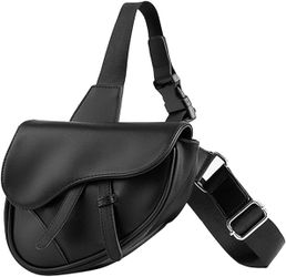 Sling Bag Fashion Saddle Bag Leather Crossbody Backpack Daypack for Men & Women