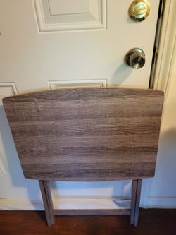 Folding TV Tray Table – Wood Grain Finish