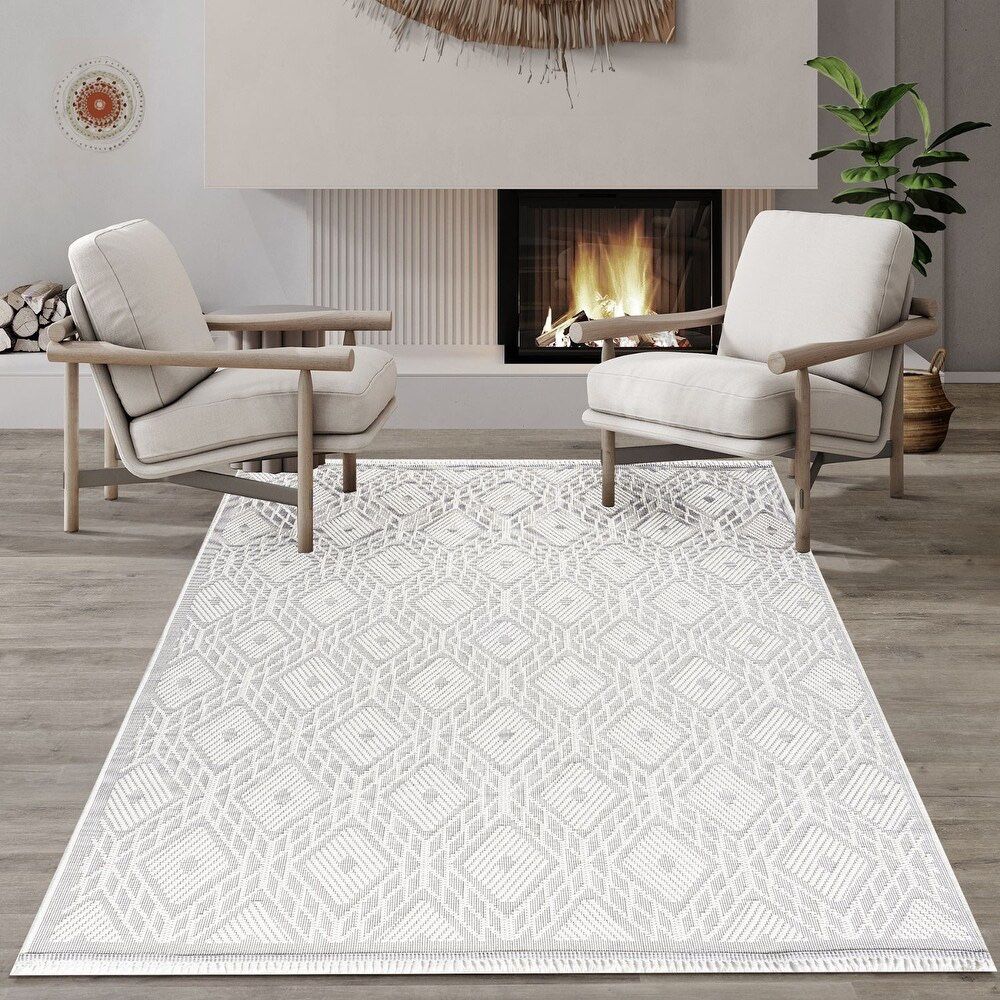6 x 9 Washable Signature Iceberg Woven Large Indoor Area Rug