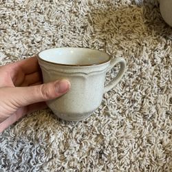 Vintage Hearthside Stoneware Baroque Tea Cups Set Of 11