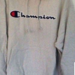 CHAMPION REVERSE WEAVE MEN'S THICK HEAVYWEIGHT HOODIE SWEATER SIZE XLARGE GRAY CHAMPION NAVY BLUE STITCHING BRAND NEW WITH TAGS CHECK OUT MY OFFERS.