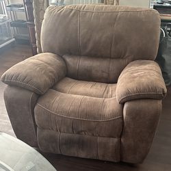 Tan Oversized Recliner Chair Suede