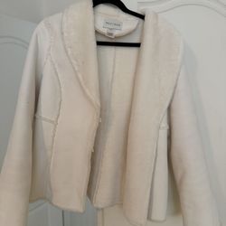 White  House Black Market Coat $100 Large 