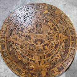 100% Wood Aztec Calendar