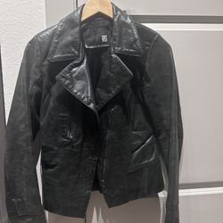 Genuine Black Leather Jacket – Like New