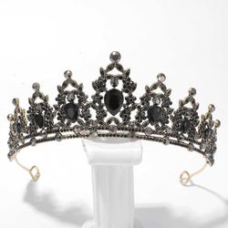 queen crown for Women and Girls Crystal Princess Tiaras Black Rhinestone