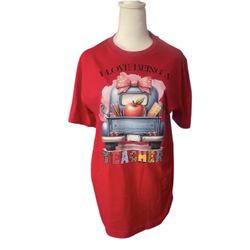 Bella + Canvas Adult  Large  New Red T Shirt  With DTF ( I Love Being A Teacher)