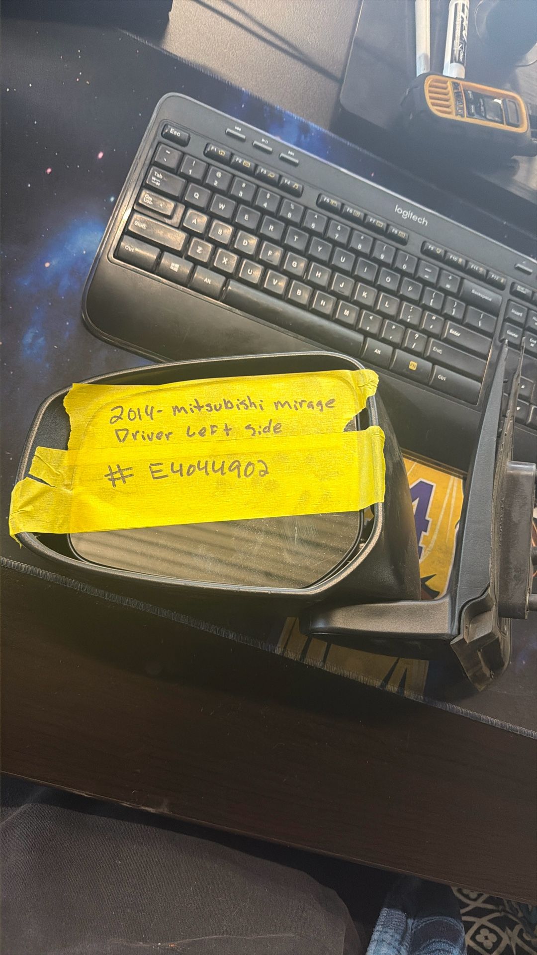 2014 Mitsubishi Mirage Driver Left Side View, Power Door Mirror