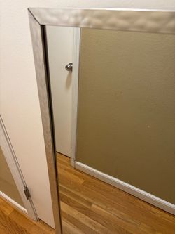 Silver Hammered Full Length Mirror.  Read description 1st