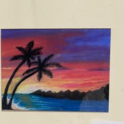 Beachy Vibes Pastel Drawing 