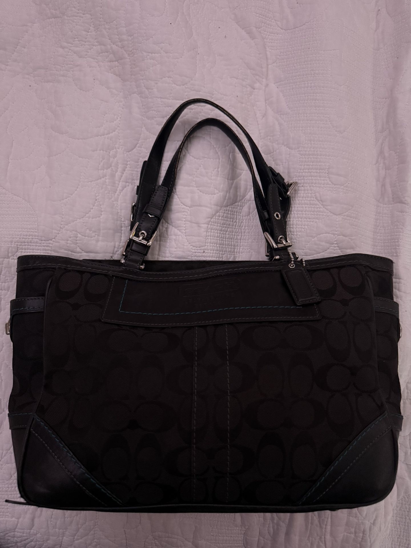 Vintage Coach Black Jacquard Bag