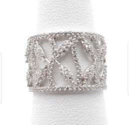 Sterling Silver Roya Jewels Leaf Ring Size 6