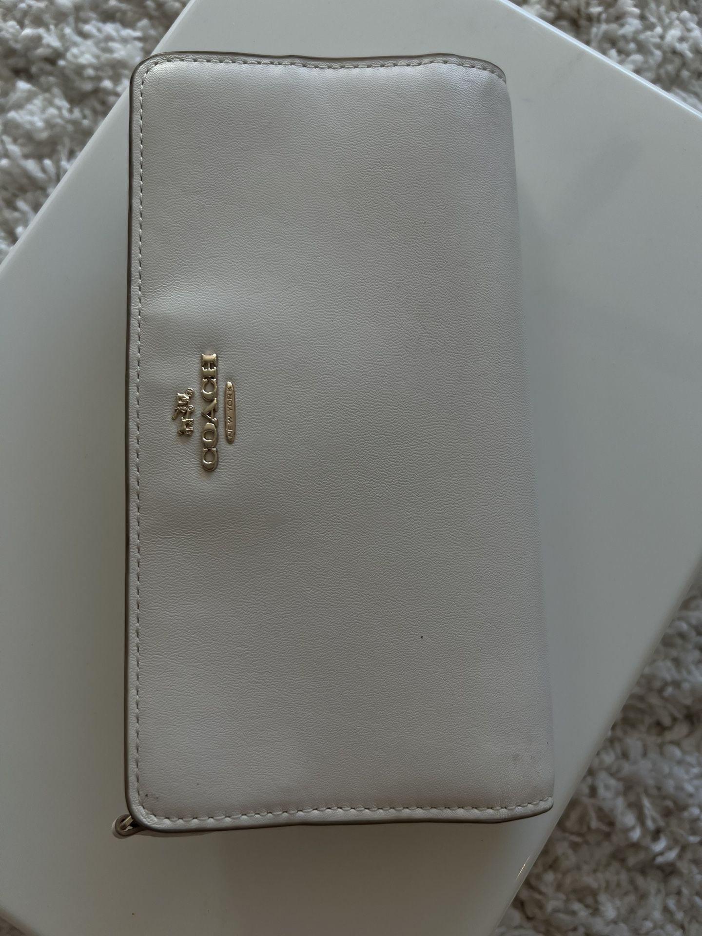 Cream leather coach wallet