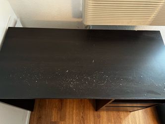Black Computer Desk with Storage Drawers