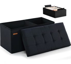 Brand new in box black ottoman with storage