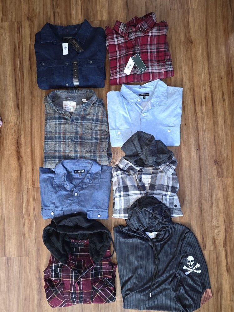 Man's XL Clothing: Long Sleeves Shirt, Denim pants, Sweaters, &T-shirts