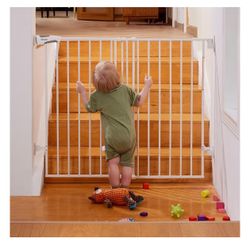 Babelio Baby Gate for Stairs & Doorways, 26-43" W 34" H Extra Tall| No Bottom Bar| Easy Installation