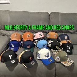 MLB New Era Yankees, Dodgers, Giants, Oakland A’s , Braves, Red Sox , Guardians, Phillies , Many More  Patch & No Patch 9forty A Frames SnapBack Hats 
