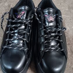Women's Puma Dua Lipa X Mayze Flutur Black 1.5 Height Platform "Goth Look" Logo On Tongue & Side
