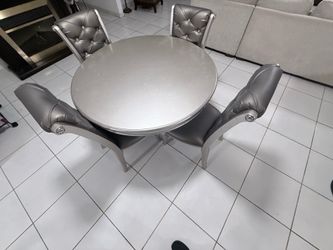 Round grey table