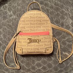 Juicy Couture  tan backpack and pink pouch