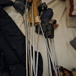 Golf drivers and 2 putters