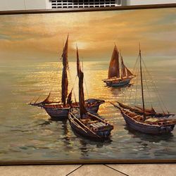 Boat Sailing oil Painting