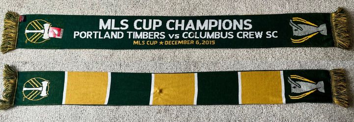 Portland Timbers 2015 MLS Cup Champions vs Columbus Crew Soccer Scarf