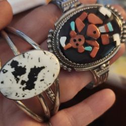 Native American Sterling Turquoise Zuni Bracelets