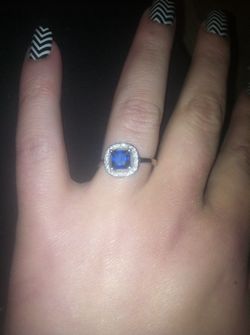 Sterling silver emerald white topaz ring