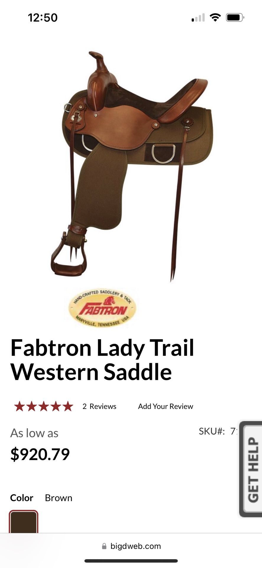 Fabtron Horse Saddle 