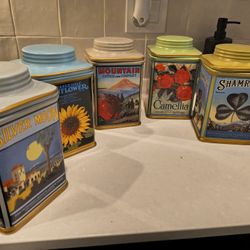 Decorative Canisters With 3 Mat Hing Plates