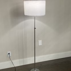 Contemporary  Floor Lamp With The Brushed Nickel Finish And Adjustable Height H60” Max