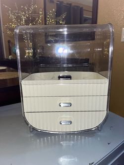 Makeup Storage Organizer with Drawers & Lid