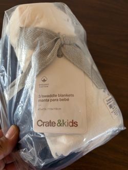 Crate & Kids Organic Cotton Swaddle Blankets 3-Pack