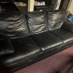 Black leather Living Room Set