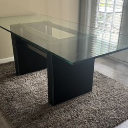 Modern Glass Dining Table (79”x36”)