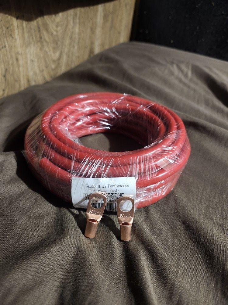 4 Gauge CCA Power Installation Wire With 2 Copper Connectors