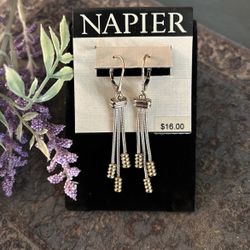 NAPIER • Silver and Gold (pierced) Dangle Earrings