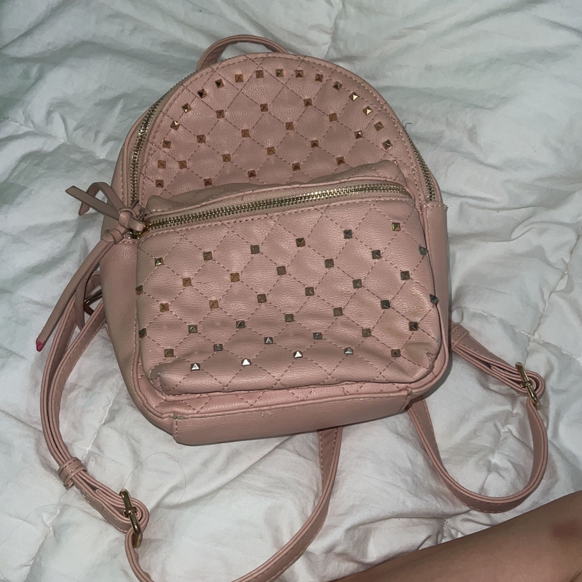 Pink And Gold Mini Backpack