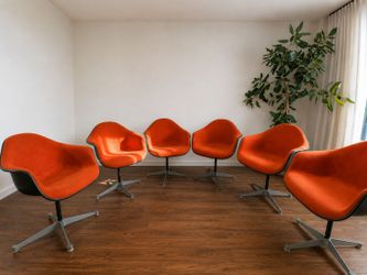 Authentic Herman Miller Eames PAC Fiberglass Armchairs - Set of 6