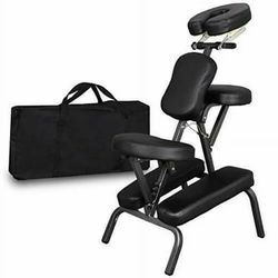 New Portable Massage Chair Leather Pad Travel Massage Tattoo Spa Chair, Black