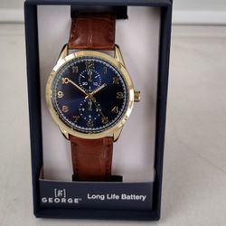  New Blue & Gold Wrist Watch By "George".