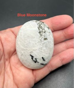 Blue Moonstone Genuine Palm Stone from India 74.4g