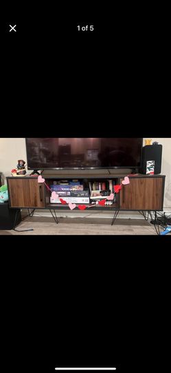MCM black/walnut tv stand