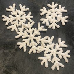 Christmas Snowflake Soft Ornaments Set Of 4 Porch Pickup